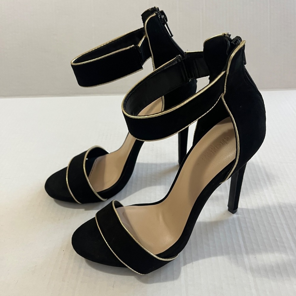 Y2K Womens‎ Stiletto Heels 7 BlackAnkle Strap Open Toe High Heels Dressy Formal